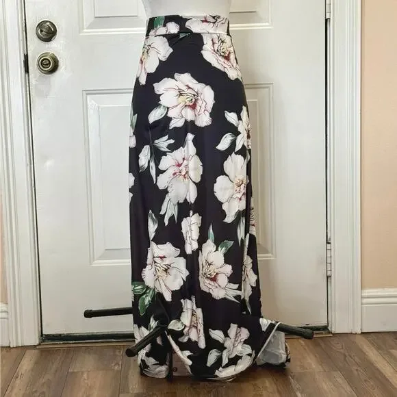 Women’s Small long wrap skirt with cropped crisscross wrap and tie top tropical - Picture 10 of 10